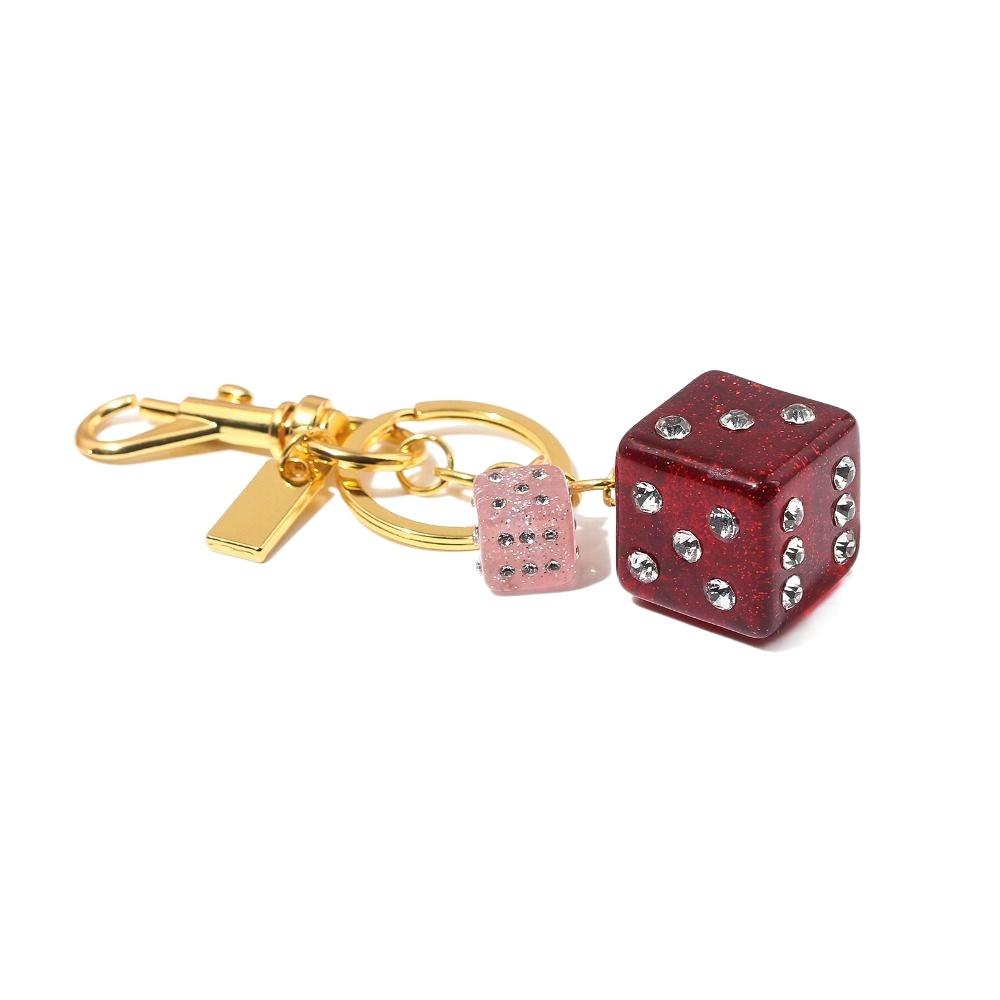 Backpack Hanging Good Luck Dice Keychain Resin Red Dice Pendant Birthday Kids Gift
