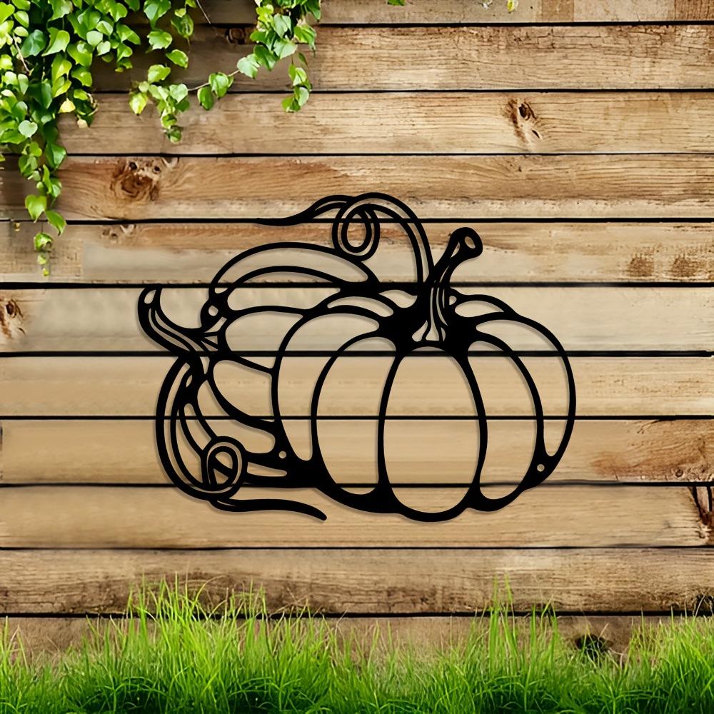 1pc Vintage Pumpkin Metal Wall Art Iron Sculpture Stem Swirl Design Front Porch Living Room Kitchen Office Decor Modern Indoor Wall Hanging