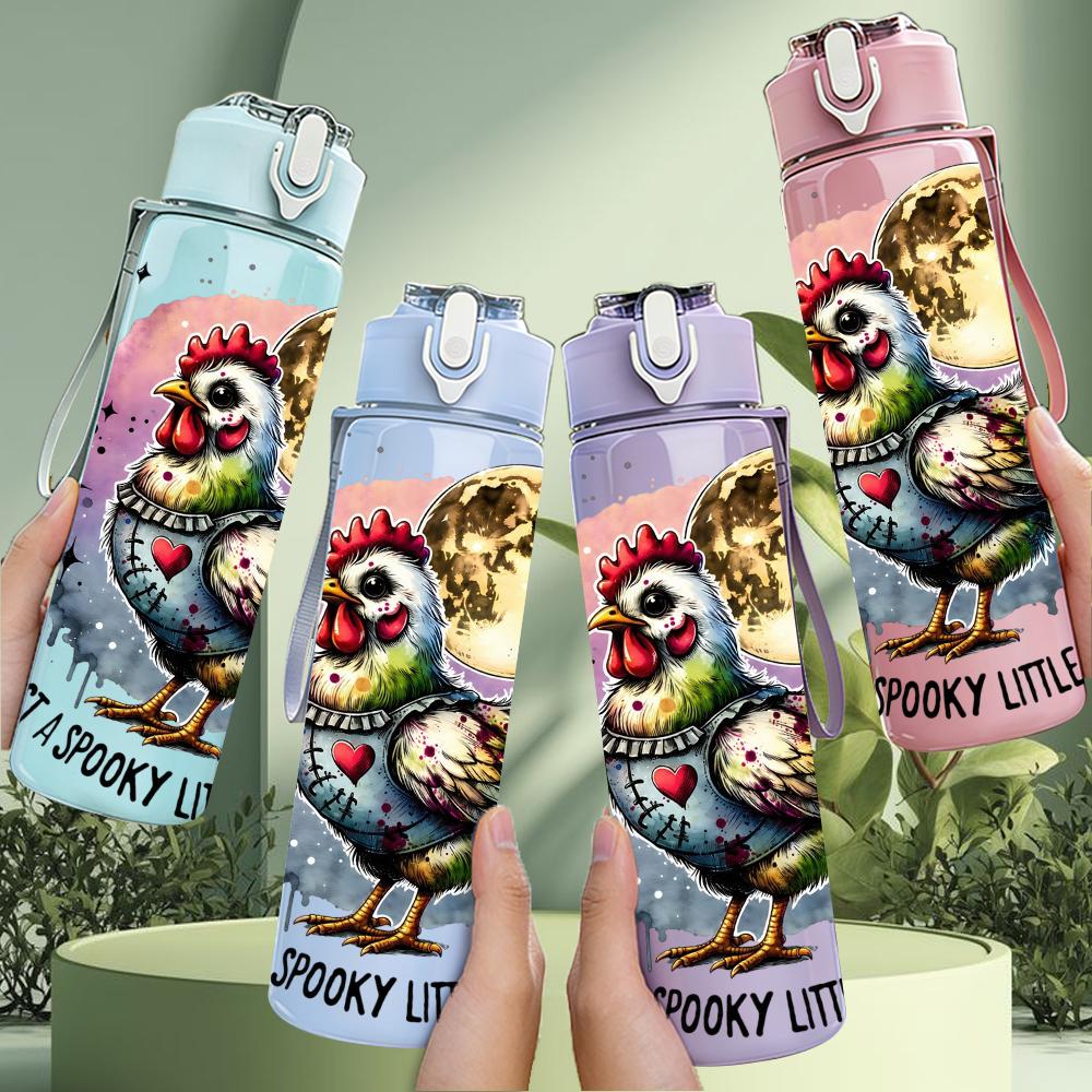 1PC Multi Ladies Group Portrait 750ml Color Plastic Sports Water Bottle Leakproof Flip Straw Lid Suitable for Sports Office Home Use