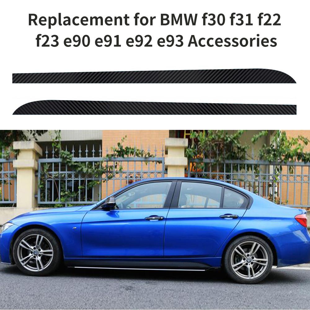 Боковая юбка, 2 шт., наклейки в гоночные полосы, виниловые наклейки из углеродного волокна, 3D замена для BMW f30 f31 f22