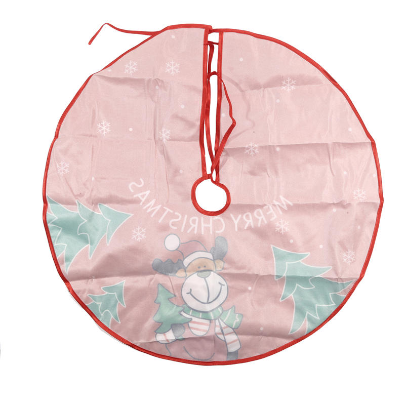 Cute Santa Snowman Printed Christmas Tree Skirt Mat Farmhouse Tree Skirts Indoor Ourdoor Merry Christmas Holiday Party Decor