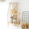 3 Styles Wall Decoration Storage Racks Woven Wooden Hanging Decorations Bedroom Living Room Wind Chime Decoration Racks