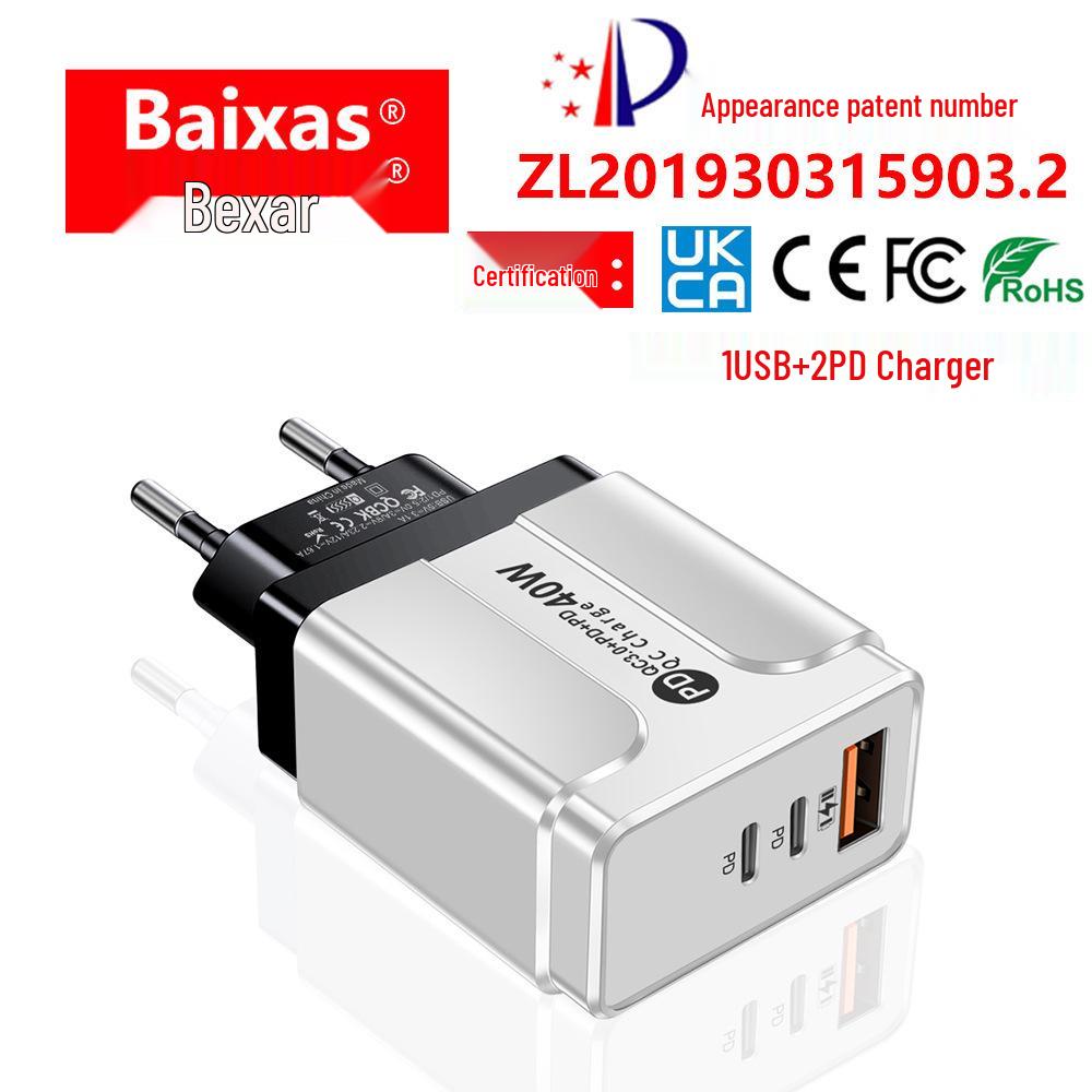 Universal Power Adapter Charger with 1 USB + 2 USB-C Ports, Compatible with US, EU, UK, AU Specifications