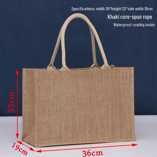 MUJI Burlap Hand-held Gift Bag - Stylish Blank Small Batch Shopping Bag