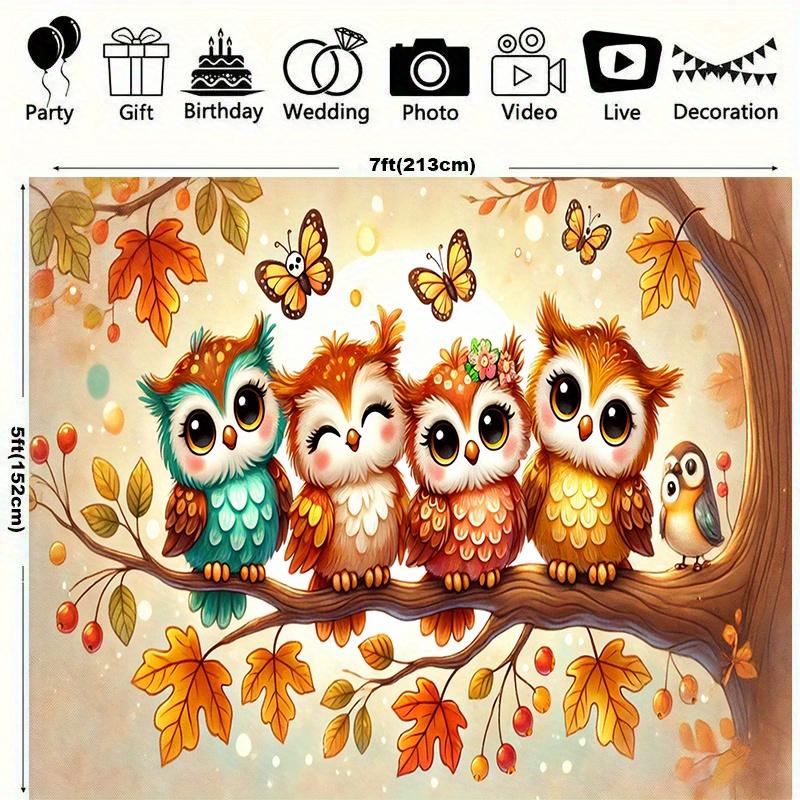 2D plane 1 owl from "Joyful Autumn Leaves" suitable for family indoor and outdoor activities rooms and gardens