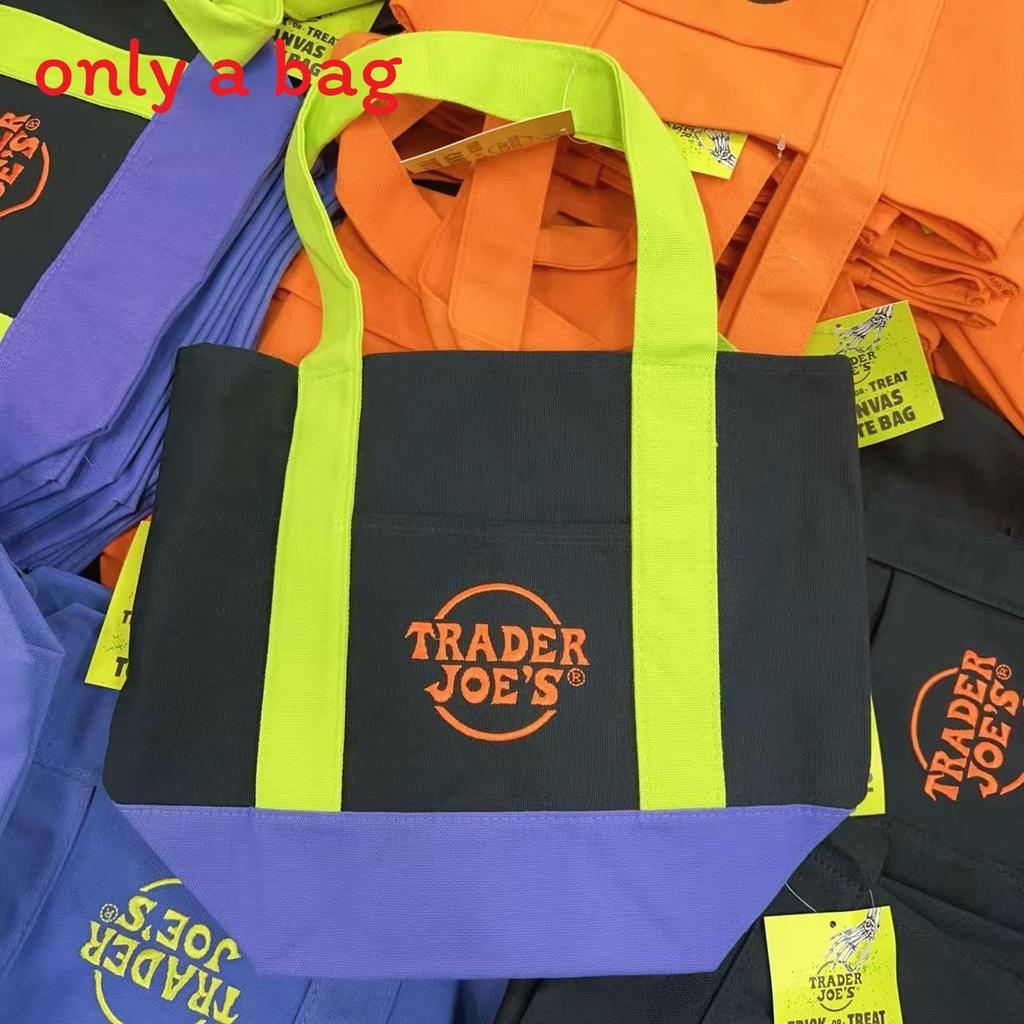 Мини-сумка-тоут Trader Joes, холщовая, экологичная, большая вместимость, для покупок и повседневного использования