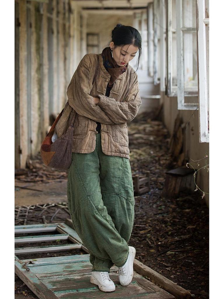 Женская зимняя стеганая куртка из хлопка рами с принтом тай-дай - Новый стиль