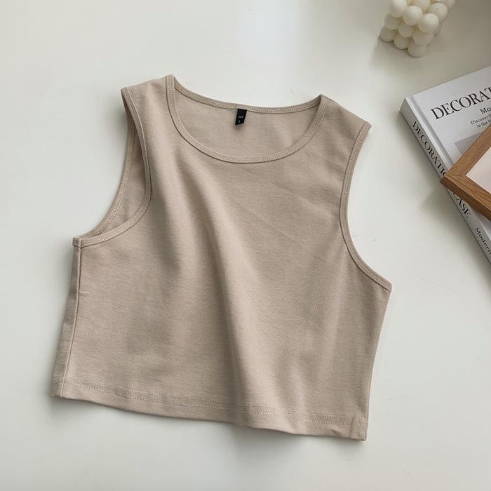 Повседневный топ на бретельках, черный укороченный топ с бретелькой на шее, женские летние майки, однотонный камзол, модный женский укороченный жилет без рукавов