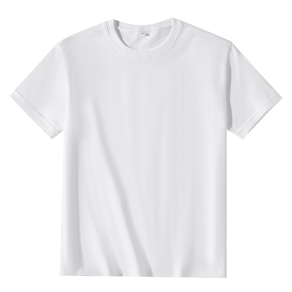 GMXIA Компактная однотонная футболка Sello Combed Cotton O-Neck для мужчин и женщин с полукоротким рукавом, плотный хлопок, белый цвет
