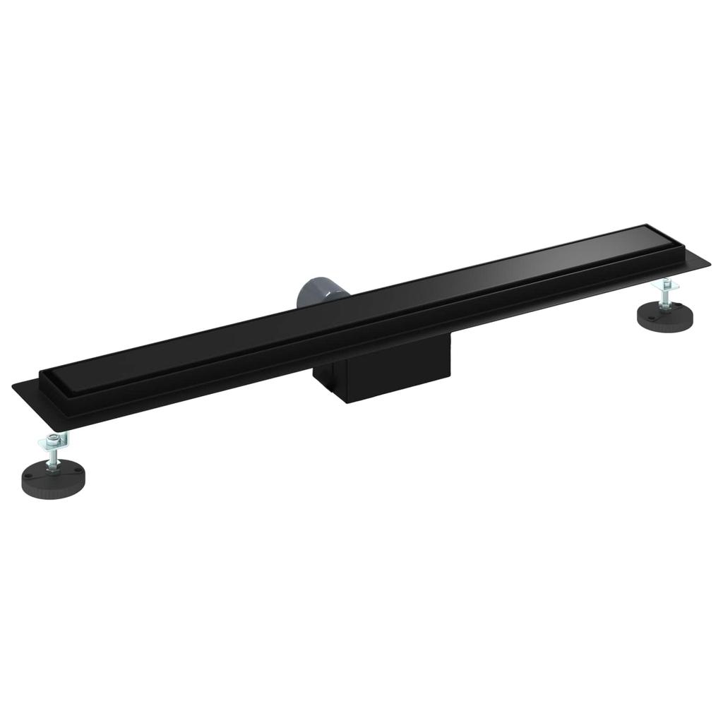 2 in 1 Shower Drain Black 80 cm Stainless Steel 304