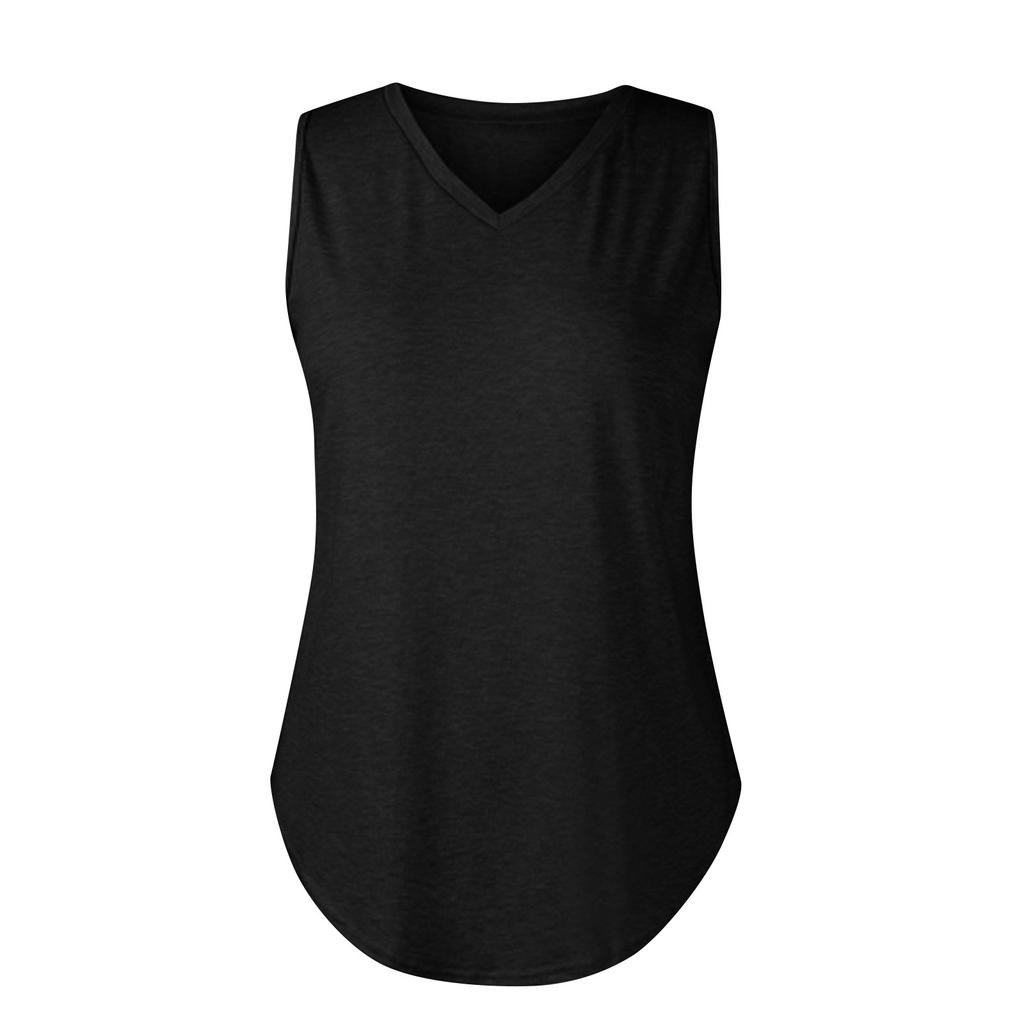 Женские майки больших размеров с V-образным вырезом, летние майки, свободные топы без рукавов