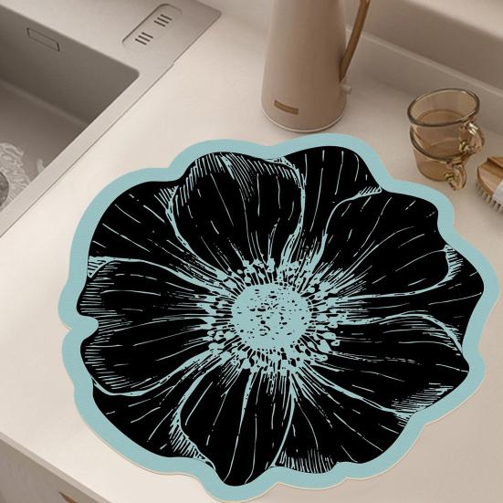 Подставка из диатомита в форме цветка, термостойкая, нескользящая, коврик для стола, быстро впитывающий воду, для кухни, обеденного стола, декоративный домашний декор