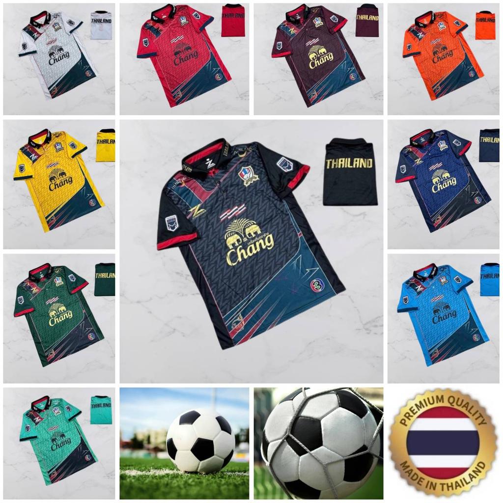 THAILAND National Football Soccer Training JERSEY CHEER Fan Version Quick Dry Shirt Polo Polyester Short Sleeve Uniform Elephant Logo Sport Outdoor