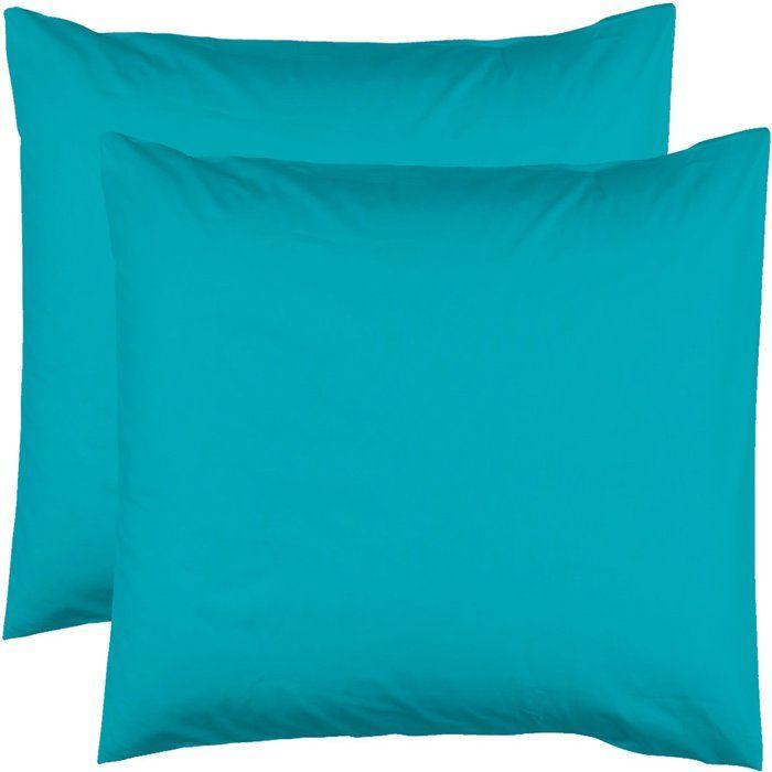 2 Taies d'Oreiller 63 x 63 cm - Turquoise