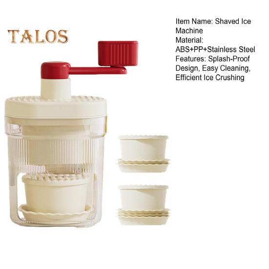 Ручная льдогенераторная установка с лезвиями из нержавеющей стали. Ледогенератор без содержания бисфенола А для домашних киосков. Портативная машина для приготовления льда в форме конуса, защищенная от брызг и пригодная для мытья в посудомоечной машине.