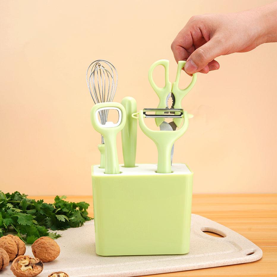 6-In-1 Kitchen Gadget Set Peeler Fruit Knife Bottle Opener Scissors Home