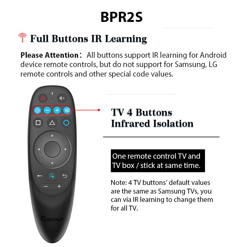 BOXPUT BPR2S Air Mouse Voice Remote Control TvBox Controller Gyroscope IR Learning BT Remote Control For Android Set Top Box 3