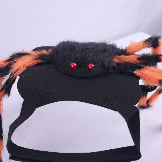 Pet Spider Costume Halloween Furry Giant Simulation Spider Apparel for Cats Small Medium Dogs Pet Halloween Party Cosplay Dress Up Accessory