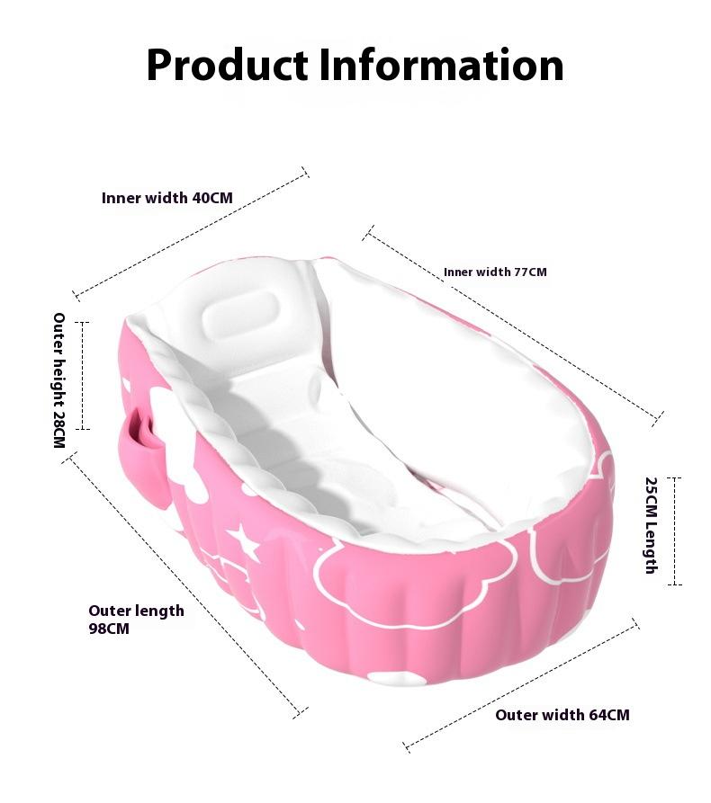 Складная ПВХ детская ванна для детей 0-8 лет, портативная ванна для использования в помещении и на открытом воздухе с сиденьем для новорожденных и малышей