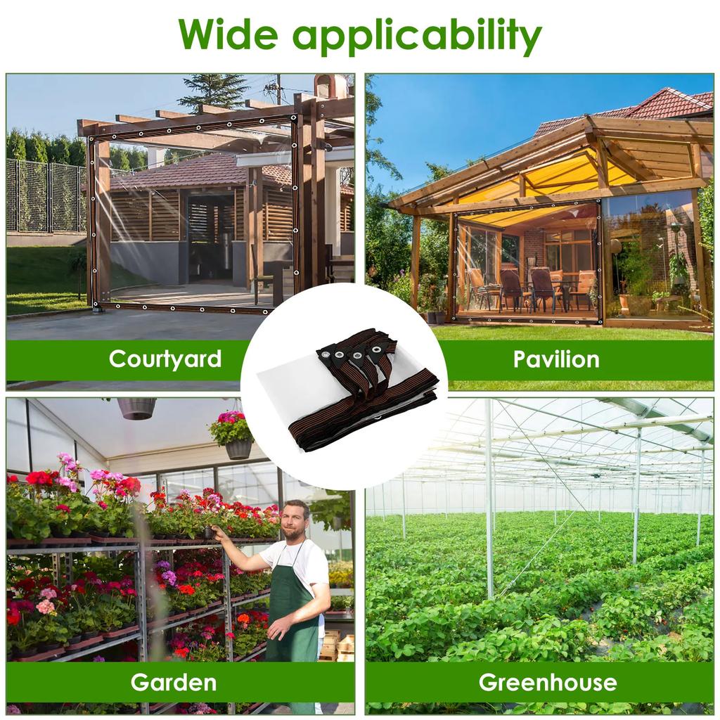 Толстый прозрачный брезент Уличный водонепроницаемый полиэтиленовый тент для покрытия сада, патио, курятника, веранды, навеса, растений, для кемпинга