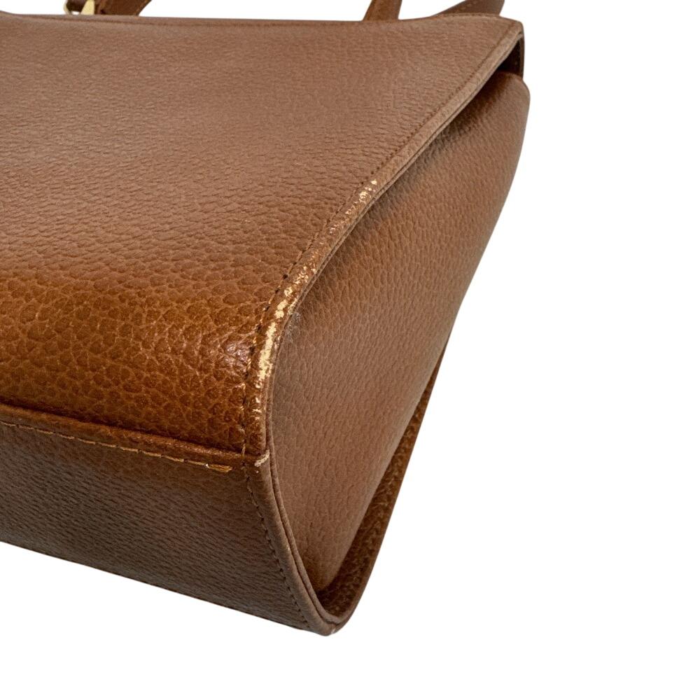 Burberrys 2-way Vintage V leather Shoulder Bag Brown leather Used