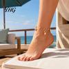 Beach Ankle Chain Ocean Starfish Conch Charm Anklet, Adjustable Faux Pearl Hypoallergenic Bracelet for Women, Foot Jewelry Themed