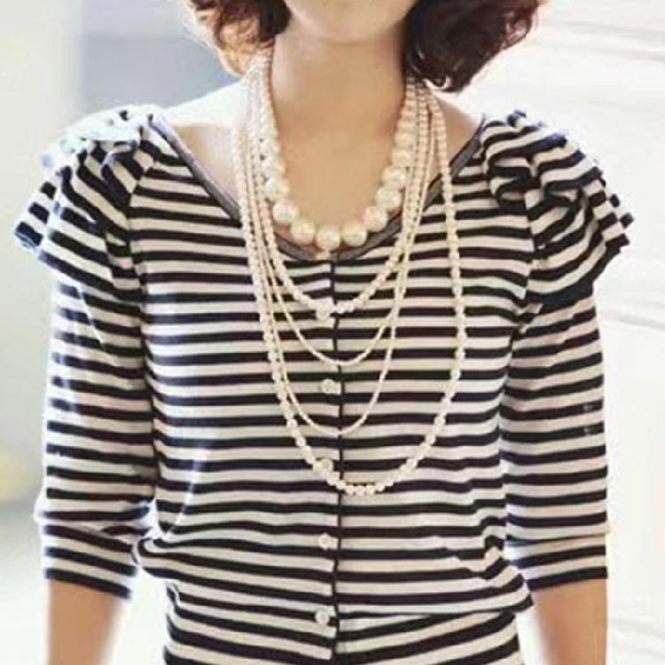 Комплект из ожерелья и серег с искусственным жемчугом Модный женский комплект ювелирных изделий: statement-ожерелье и серьги с искусственным жемчугом