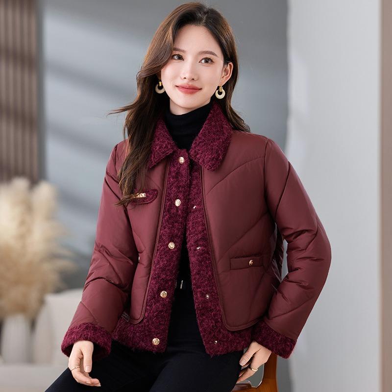 Маленькая хлопковая куртка для мамы, зимняя хлопковая одежда, новая одежда для среднего и пожилого возраста, осенне-зимние пальто, короткие хлопковые куртки, женские