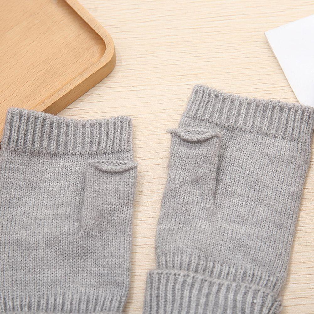 Winter Wrist Arm Faux Wool Women Arm Warmers Hand Mitten Fingerless Gloves Korean Knitted Gloves