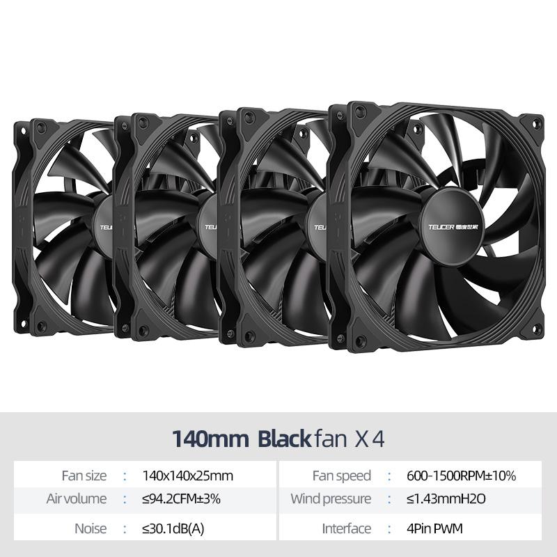 Teucer AF 14025 PC Case Cooling Fan 12V 4Pin PWM MHDB Hydraulic Bearing White 14CM Silent Fan for Computer Radiator Ventilator