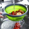 1PC Kitchen Drain Basket Collapsible Silicone Colander Strainer Foldable Fruit Vegetable Washing Basin