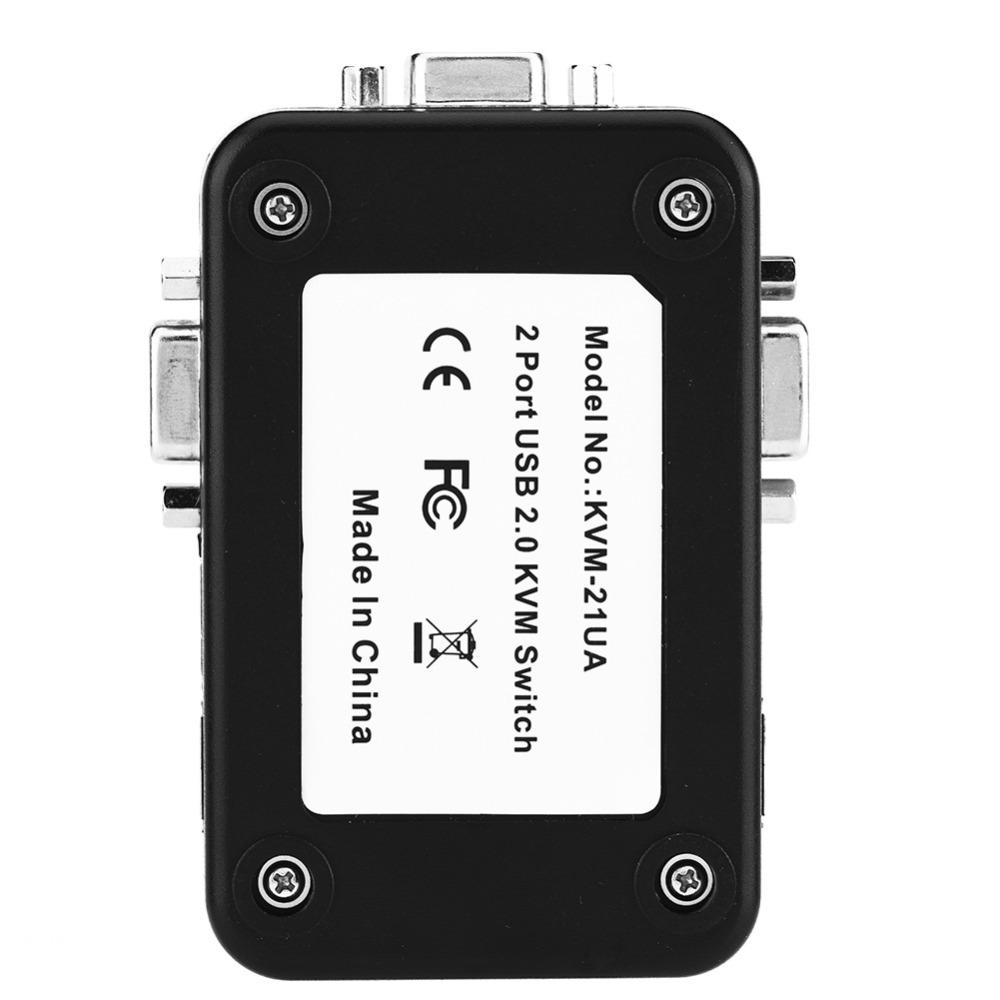 2-портовый USB 2.0 KVM-переключатель USB 2.0 Plug and Play Адаптер для совместного использования видео VGA-интерфейс KVM VGA Ручной блок
