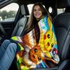 Pokemon Pikachu & Eevee Flannel Blanket Hot Anime Soft Warm Throw Sofa Bed Couch Cover Nap Cape Shawl Camping Fans Kids Gift