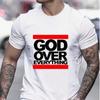 New Summer Men's Fashion T-shirt God Over Everything Printed Men's T-shirt Top