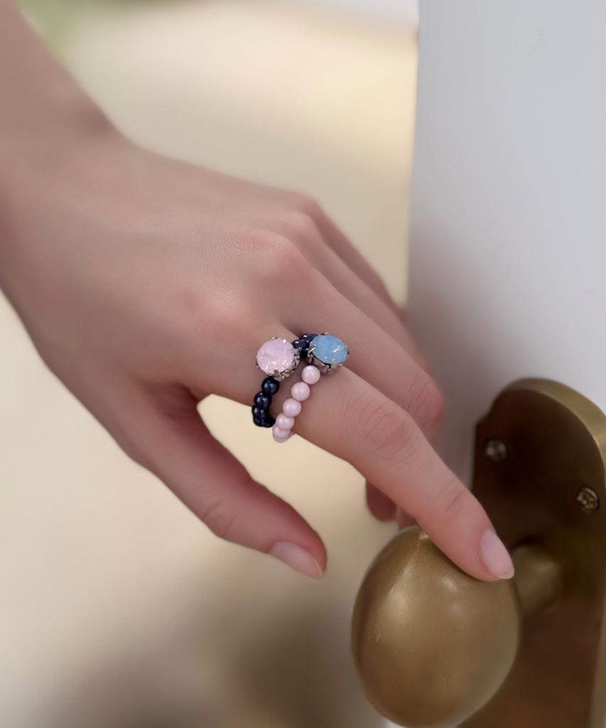 Кольцо Bonbeau Bold с кристаллами и жемчугом Кольцо Swarovski с кристаллами и жемчугом 4 мм