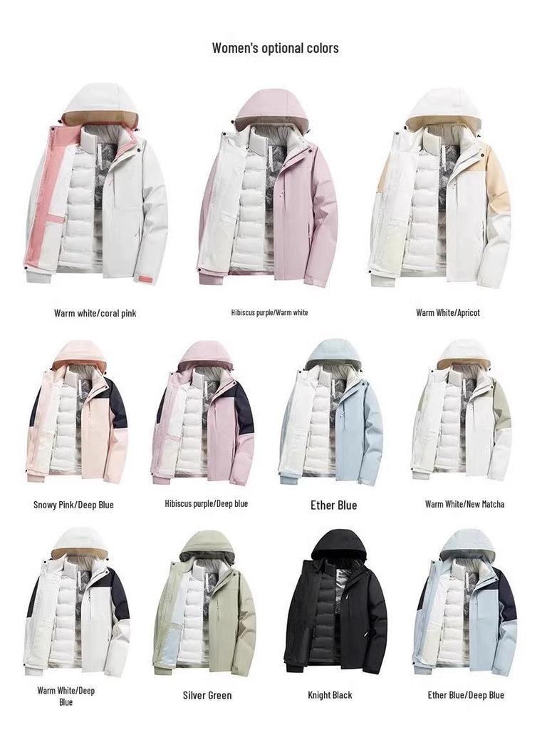 Camel Outdoor Women's 3-in-1 Waterproof Down Parka for Winter Hiking & Mountaineering