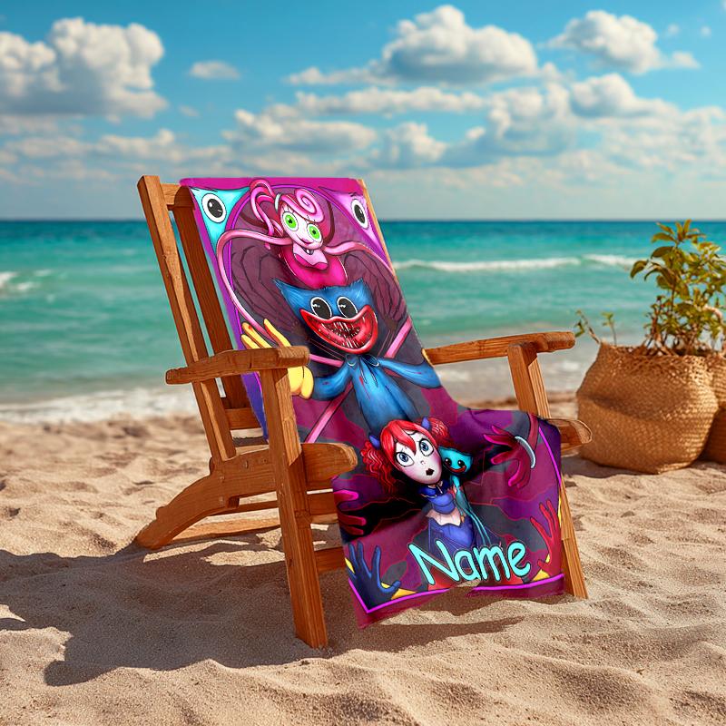 Personalized customized proof beach towel with Poppy Playtime pattern - soft, absorbent,quick-drying,perfect swimming,camping&bathing