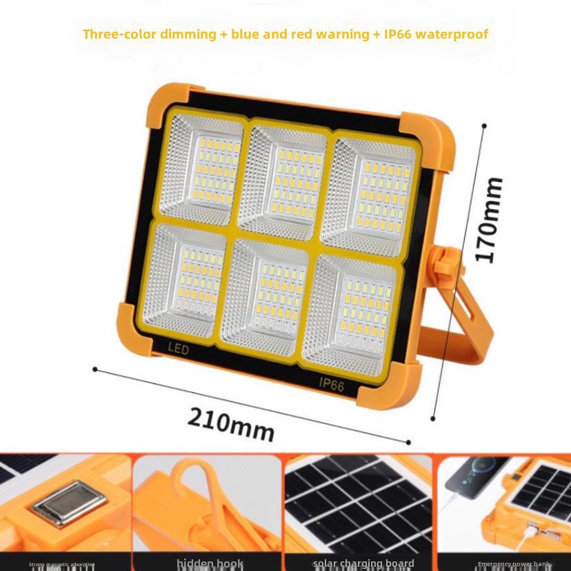 Портативный перезаряжаемый солнечный прожектор для кемпинга на открытом воздухе и использования в чрезвычайных ситуациях