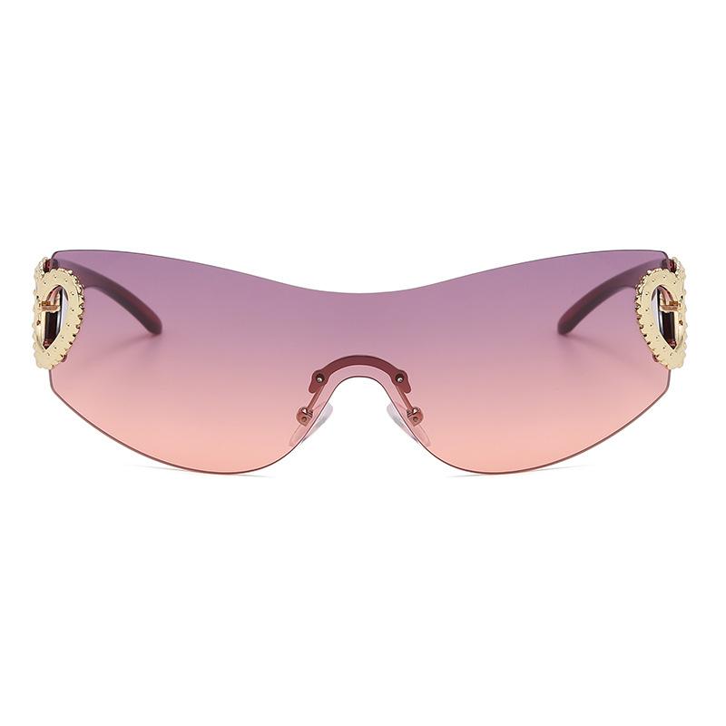 Frameless one pair of love sunglasses female concave shape Ins Internet celebrity sunglasses UV protection S