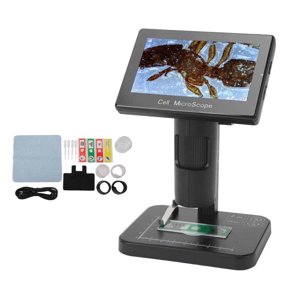 Цифровой микроскоп с 5-дюймовым IPS-экраном USB 1080P 1000-кратное увеличение 3 режима освещения 8-кратный зум Монета