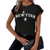 Женская футболка черная с логотипом 'New York' - - Черный