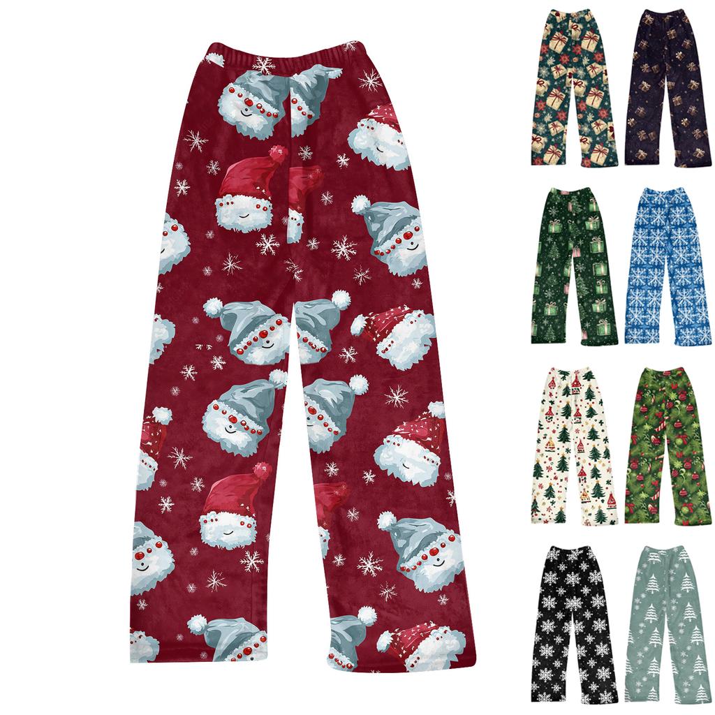 Children's Winter Pants Full Length Long Christmas Printed Pants
