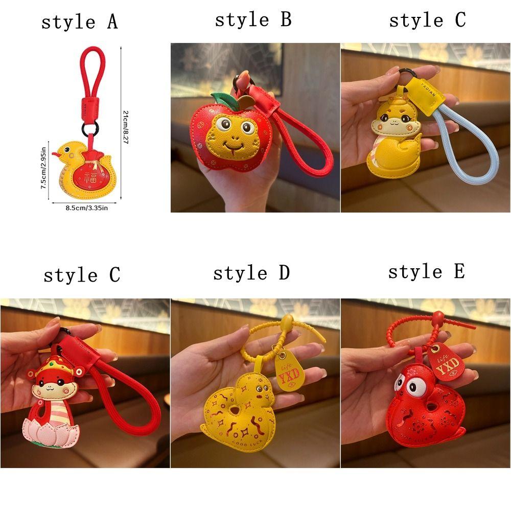 Hanging New Year Keychain Leather Spring Festival Pendant Cartoon Snake Pendant Men
