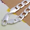 Noble 925 Sterling silver solid bracelet 12MM chain women Men Silver Jewelry fashion beautiful hot Figaro ChainGood product