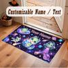 Cat Theme Crystal Velvet Floor Rug Personalized Custom Name Text Warm Carpet Home Decoration