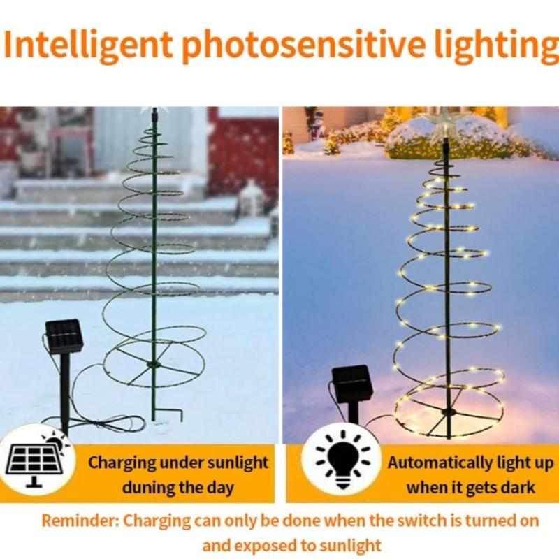 Christmas Solar LED Tree Lights Outdoor Garden Yard Patio Decoration for Holiday Festive Atmosphere Christmas Decor