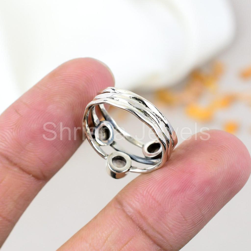 Кольцо ручной работы из стерлингового серебра 925 пробы с круглым радужным лунным камнем для женщин