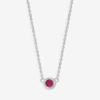 Estelle Official Online Exclusive Women's Silver Rhodium-Plated Necklace with October Birthstone Pink Tourmaline (Product Code: 0773-0899-0019-0000)