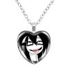 Jeff And Jane The Killer Necklace Anime Creepypasta Creepy Pasta Ticci Toby Creative Cartoon Glass Cabochon Heart  Pendant Gifts