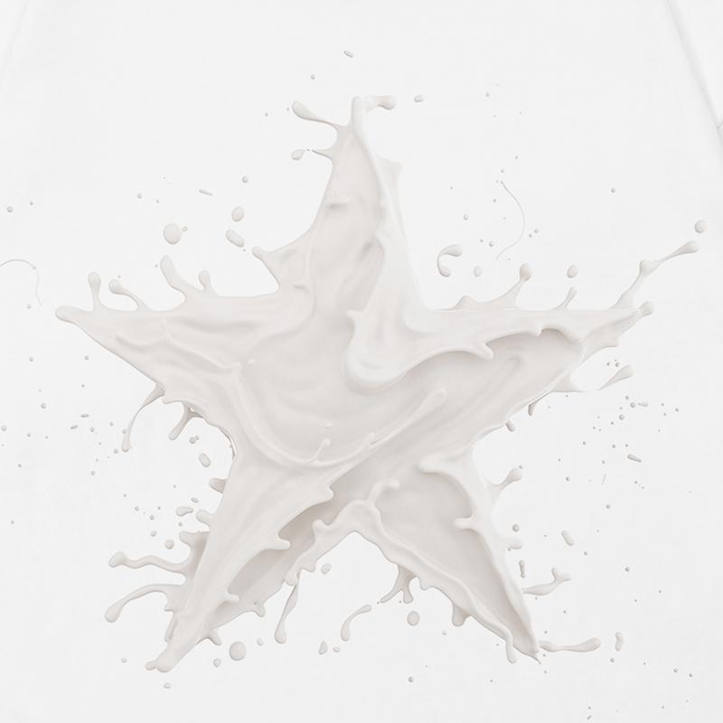 Футболка унисекс в форме звезды «Всплеск молока»